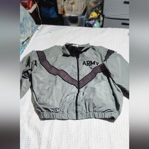 US ARMY EUC MENS SIZE LARGE LONG FITNESS ONE  NYLON FULL ZIP JACKET